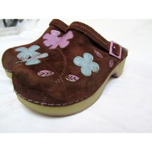 Umi Brown Suede Embellished Clogs EUR 33/ US 1.5